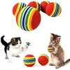 1Pcs Colorful Pet Rainbow Foam Fetch Balls Training Interactive Dog Funny Toy 2