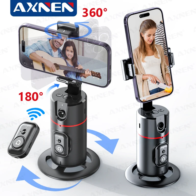 Handheld Gimbal Stabilizer AXNEN P02 360 Rotation Follow-up Monopod Desktop Tracking with Remote for Phone Live Photography