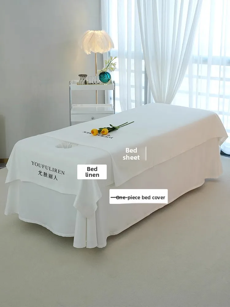 Easy Wa Beau Salon Massage Bed Cover Single Piece Large Hole One-Piece Bedding Cover Modern Simple Sle Polyester Fabric