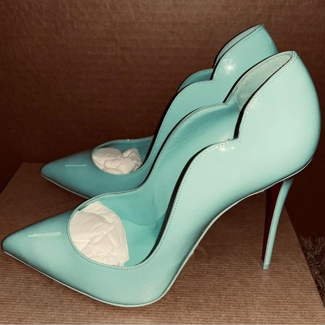 Light Blue Stiletto Heels Patent Leather Shallow Dress Shoes Pointed Toe  12CM 10CM 8CM Wedding Shoes Bride Size 45 Drop Ship - AliExpress