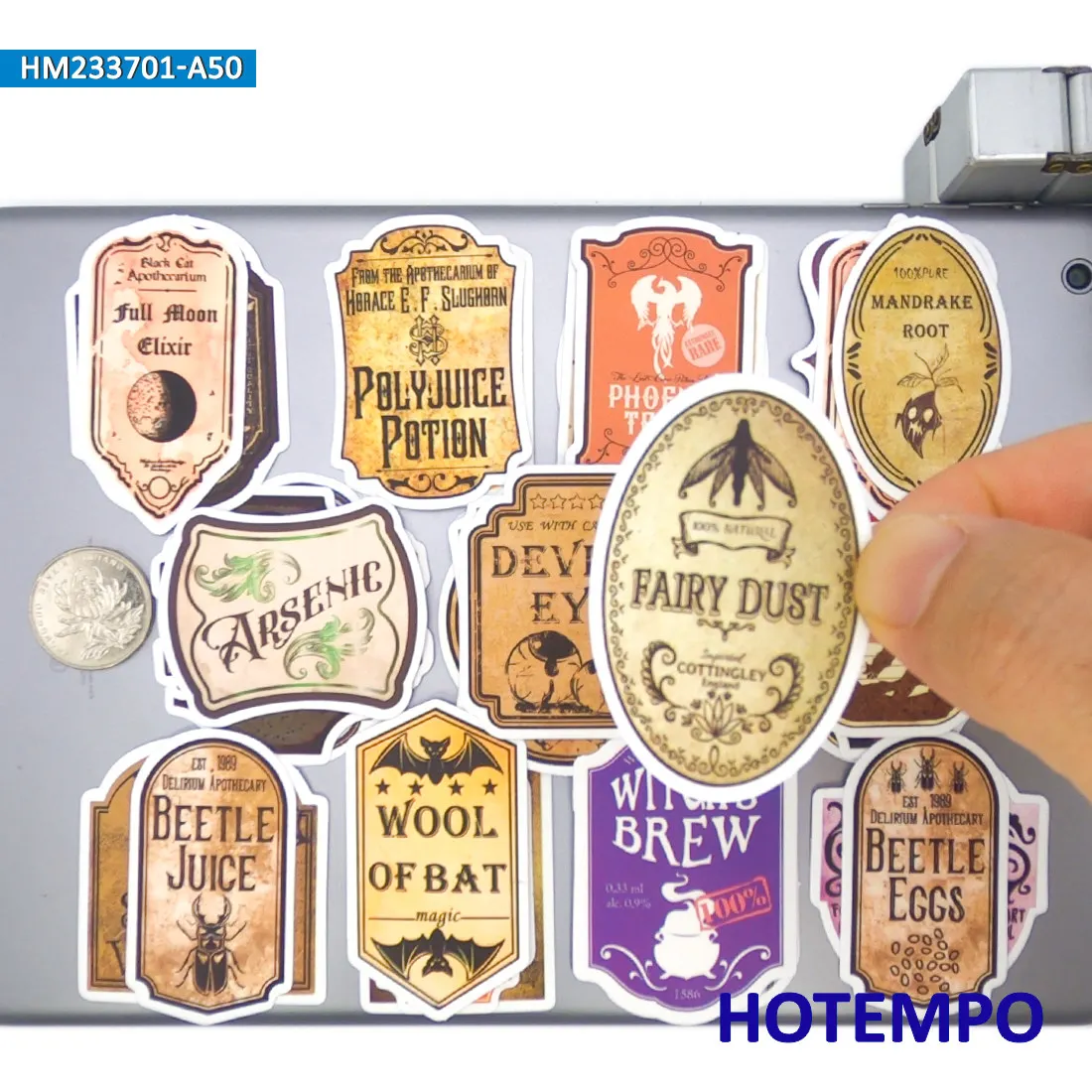 20/30/50 개, 레트로 연금술, 마녀 양조주, 마법의 물약 라벨 스티커, 병, 스크랩북, 일기, 수하물, 전화, 노트북, 오토바이, 자동차, 자전거, 스케이트보드, 기타, 스티커 장난감