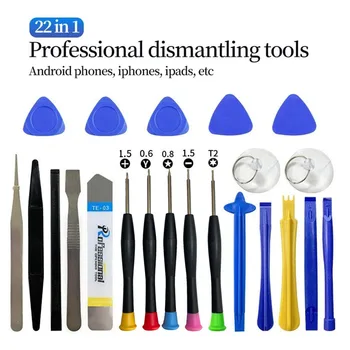 Set di strumenti di riparazione per telefono universale 22 in 1 Set di strumenti di riparazione per kit di manutenzione per cacciavite per laptop iPad per telefono cellulare Set di apertura