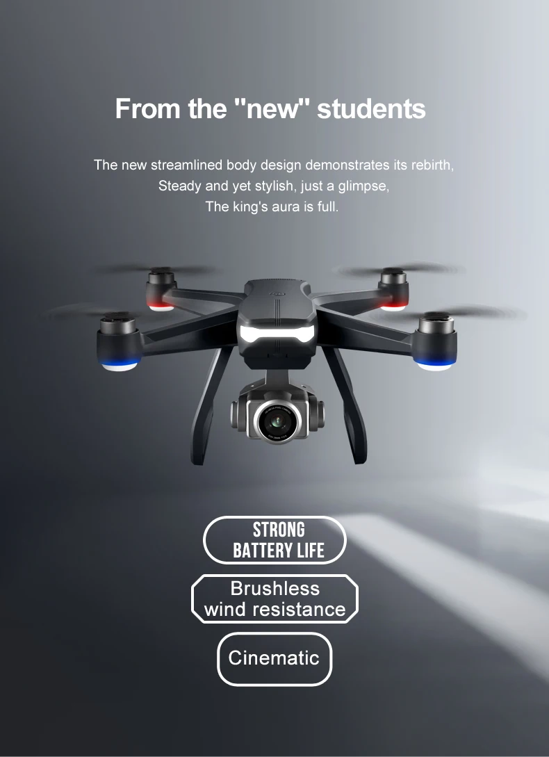 Dual Camera Electrically-adjusted 4K Aerial Photography Brushless Motor GPS Long Endurance RC Class 8 Wind-resistant Quadcopter RC Quadcopter classic