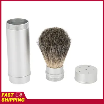 Spazzola Portatile per la Cura della Barba, Strumento per la Rasatura da Uomo, Migliore Spazzola Domestica con Setole per Capelli e Baffi