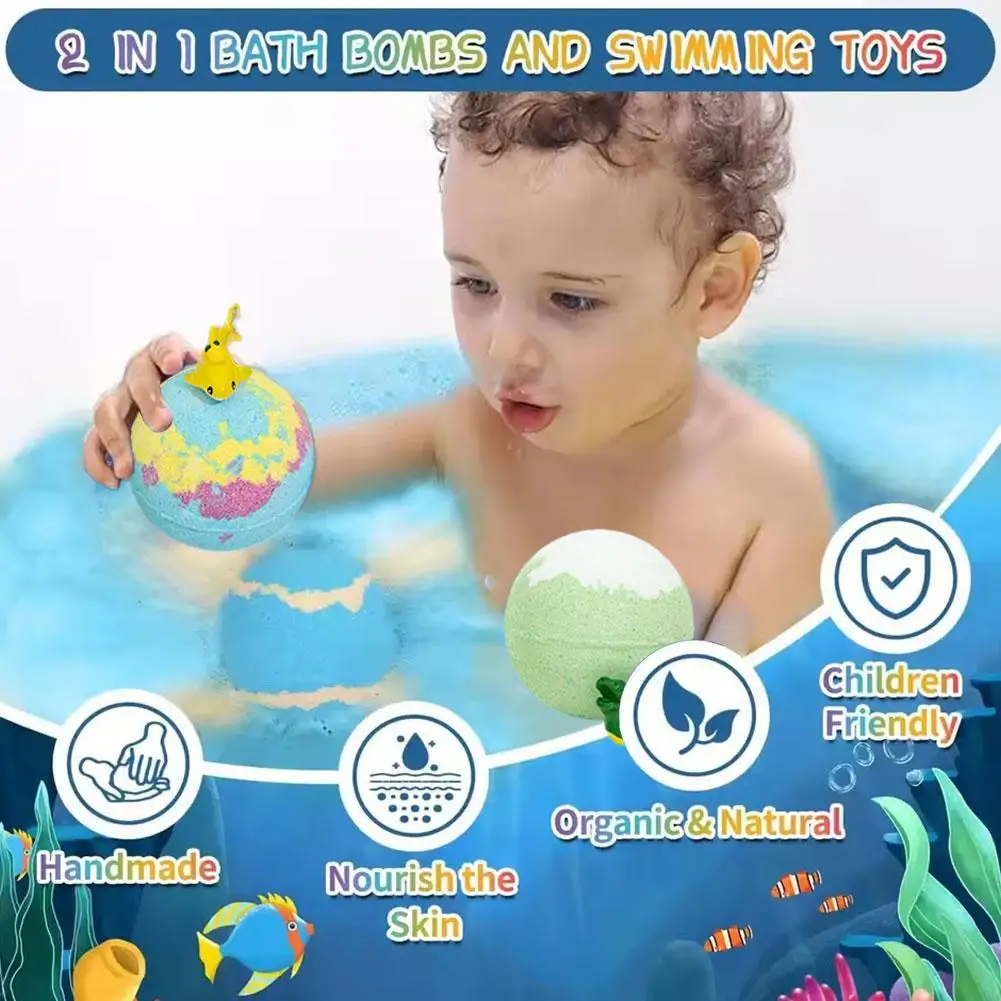 Ocean Surprise Bath Bombs - Color Changing Spa & Bubble Bath Balls with Hidden Toys