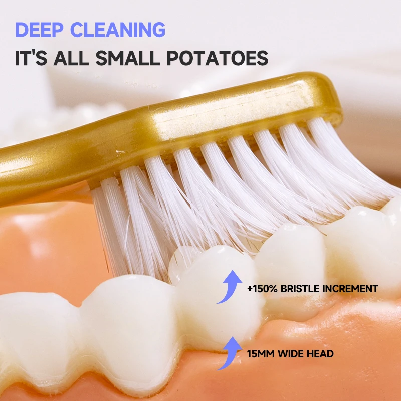 성인용 부드러운 칫솔모 가정용 털 칫솔 - 넓은 헤드 초극세모 민감성 감소 잇몸 보호 - 여행용으로 적합