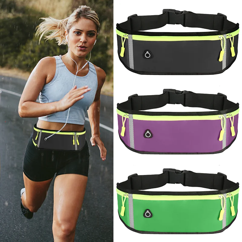 Sport Running Phone Case Waist Bag For Women Men Waterproof Comfortable Cycling Running Bag Safty Reflective Tape Sport Belt