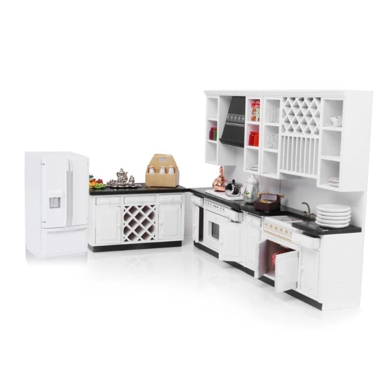1:12 Dollhouse Miniature Fridge Model Furniture Scaled Refrigerator Simulation Freezer Drink Bar Dollhouse Accessories