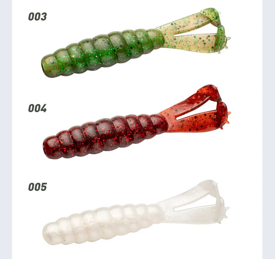 JOHNCOO 7 cm 3,1 g TPE Zwei T-Schwänze Weicher Köder Angelköder 6 Stück Künstlicher Wurmköder Wobbler Schwimmen Ned Rig – Detail 12