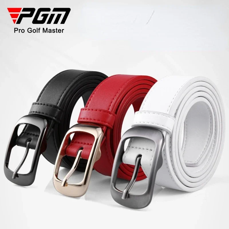 PGM Women's Golf Belt Korean Style All Match Belt Buckle 3 Colors Black Red White Microfiber Sports PD017