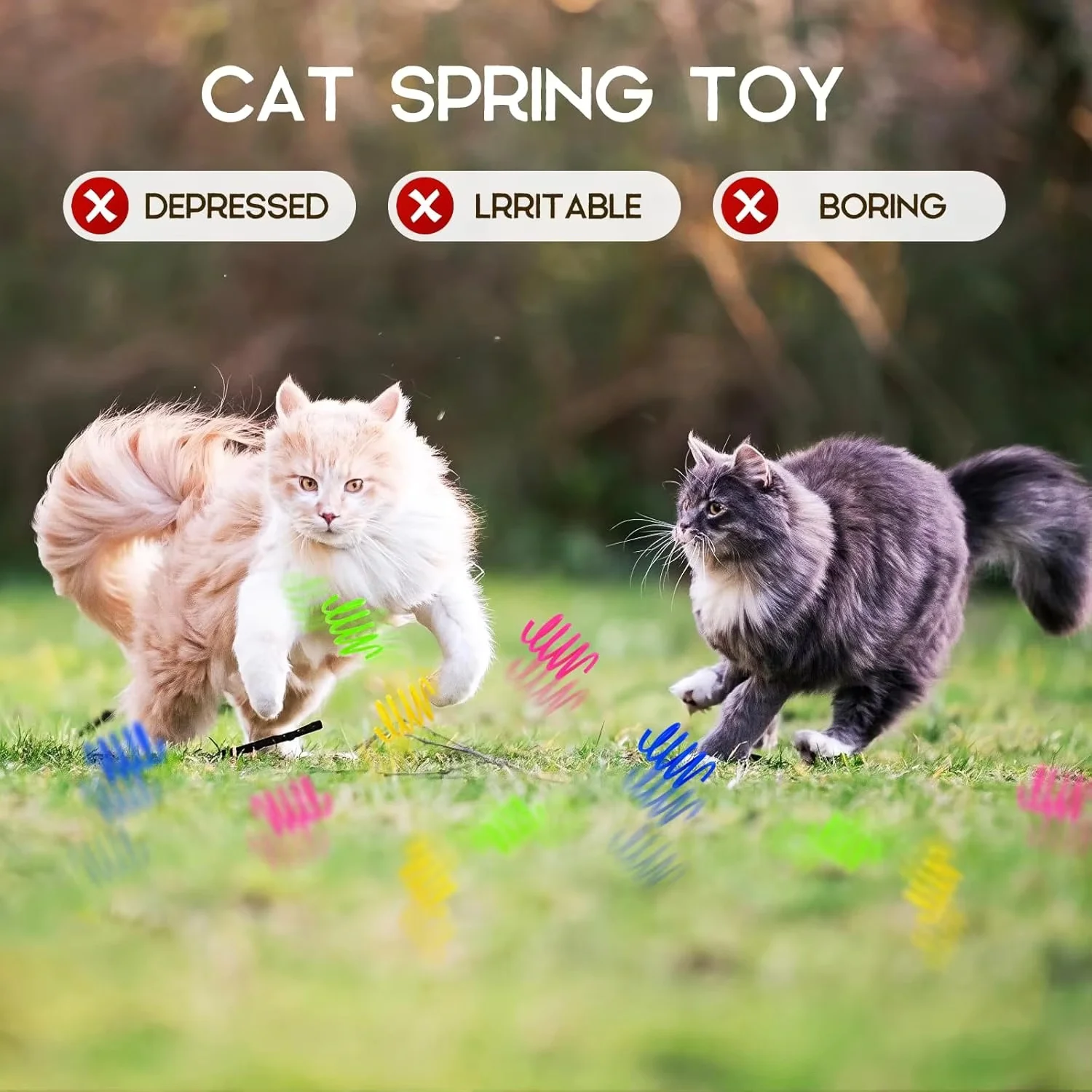 Interactive Spiral Toy for Cats: Engaging Spring Design for Active Play, Tapping, Biting, and Hunting Adventures