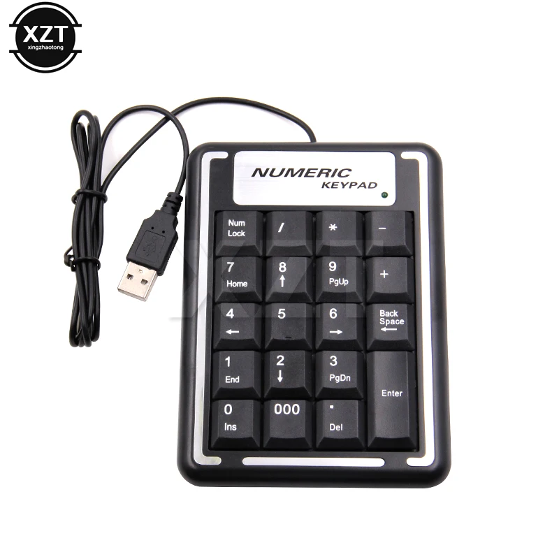 USB 숫자 키패드 와이어 숫자 패드 디지털 19 키 미니 키보드, PC 노트북 태블릿 회계 번호 패드 은행 재고