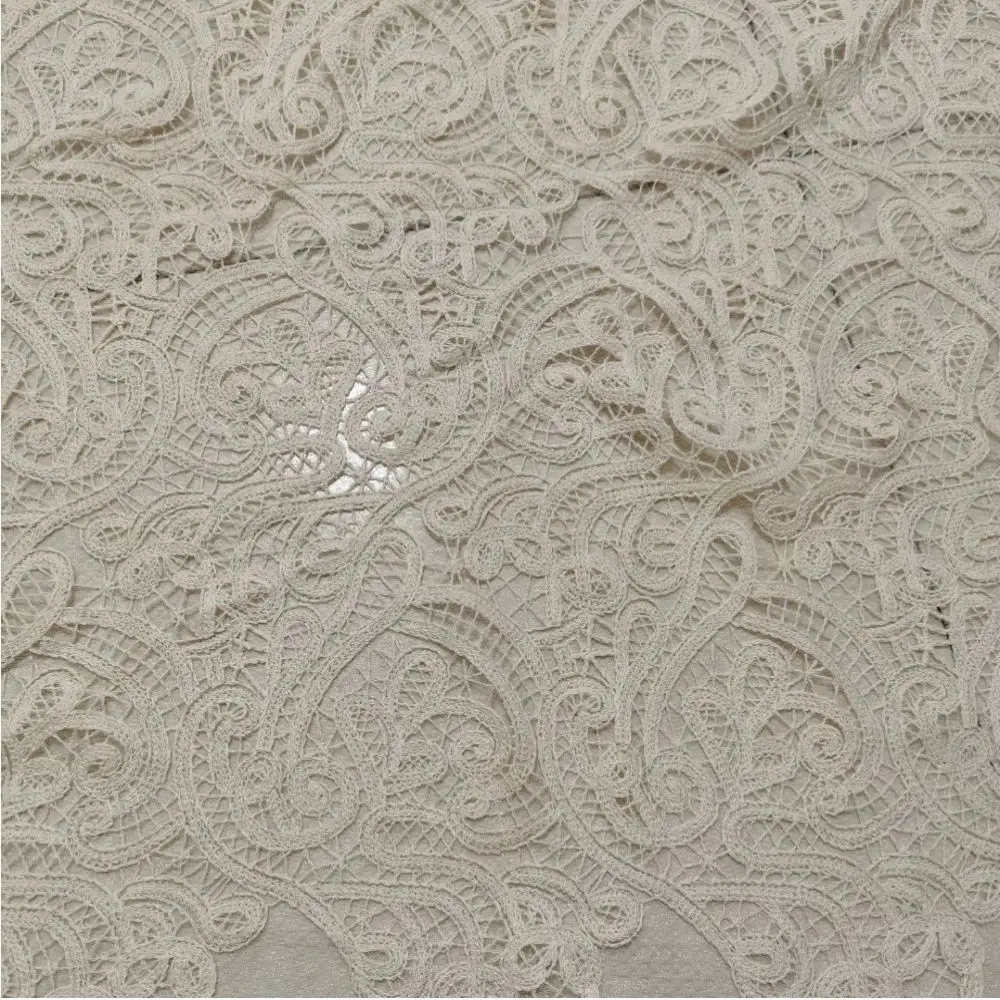 Cotton yarn diamond mesh base embroideried clothing for woman dress apparel geometric shape for cotton fabric