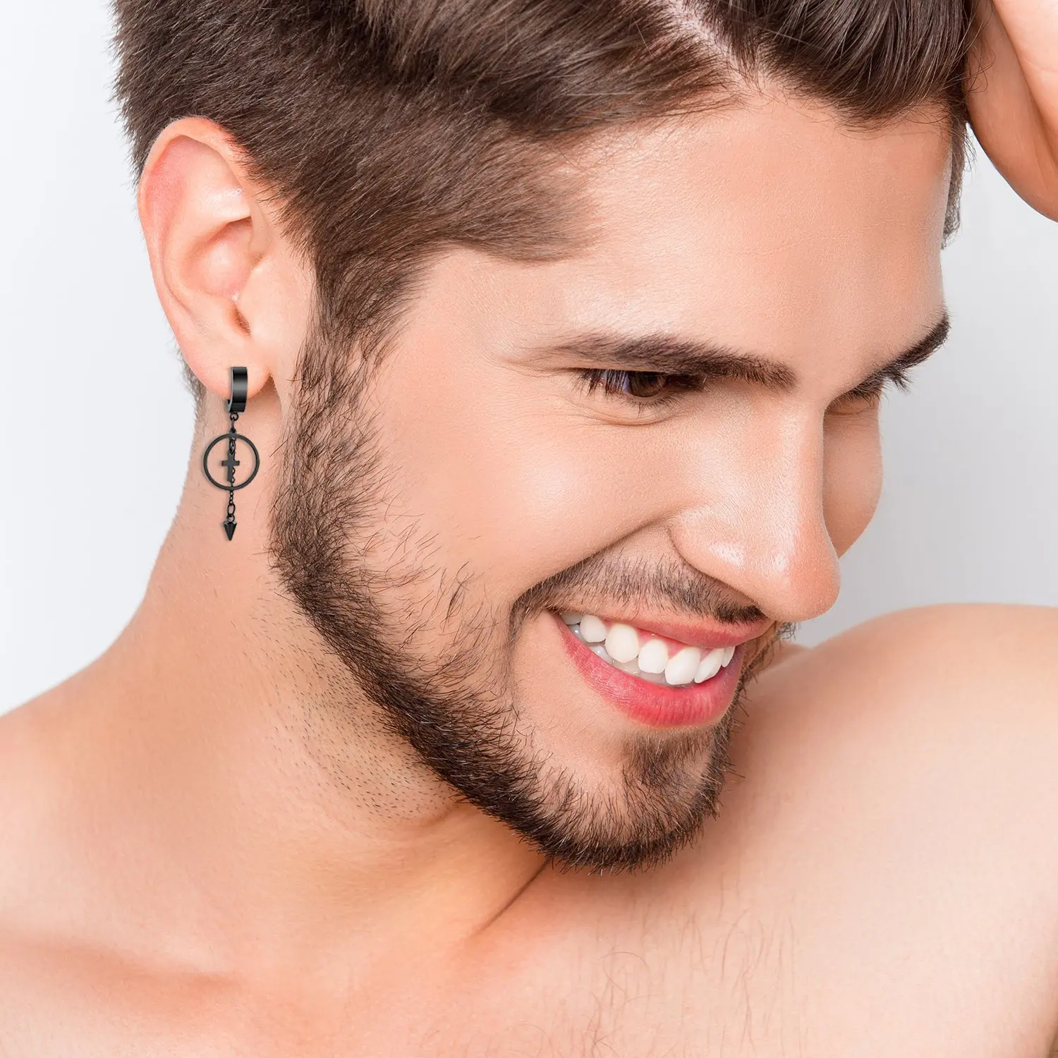 Punk Stud Cross Earrings For Men and Women Stainless/Titanium Steel