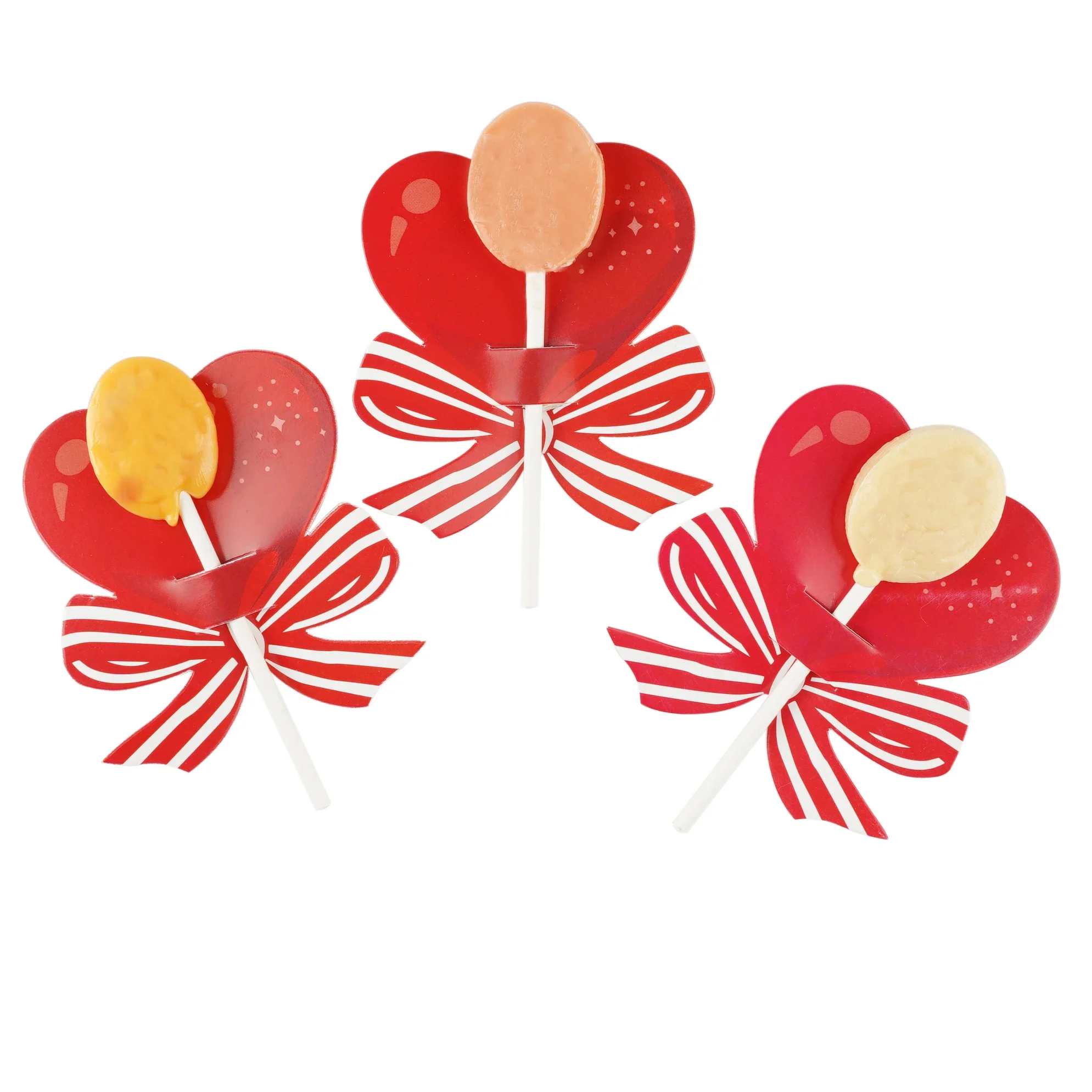 

50pcs Red Heart Bow Lollipop Decorating Cards for Wedding Birthday Party Supplies Adult Candy Decorations Favors for Guest