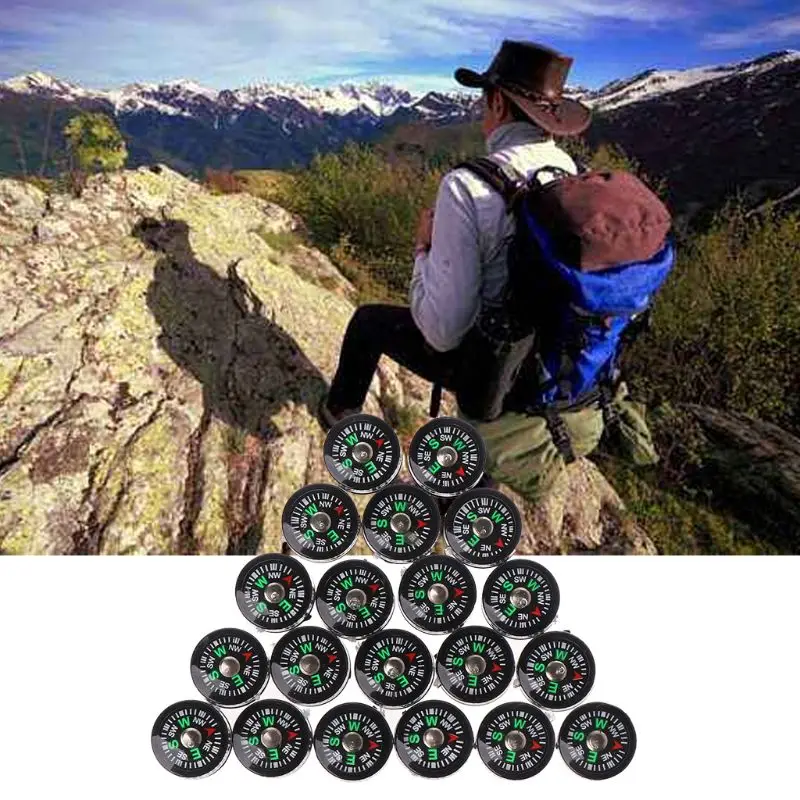 Mini Pocket Compass 12mm 20Pcs For Hiking Outdoor
