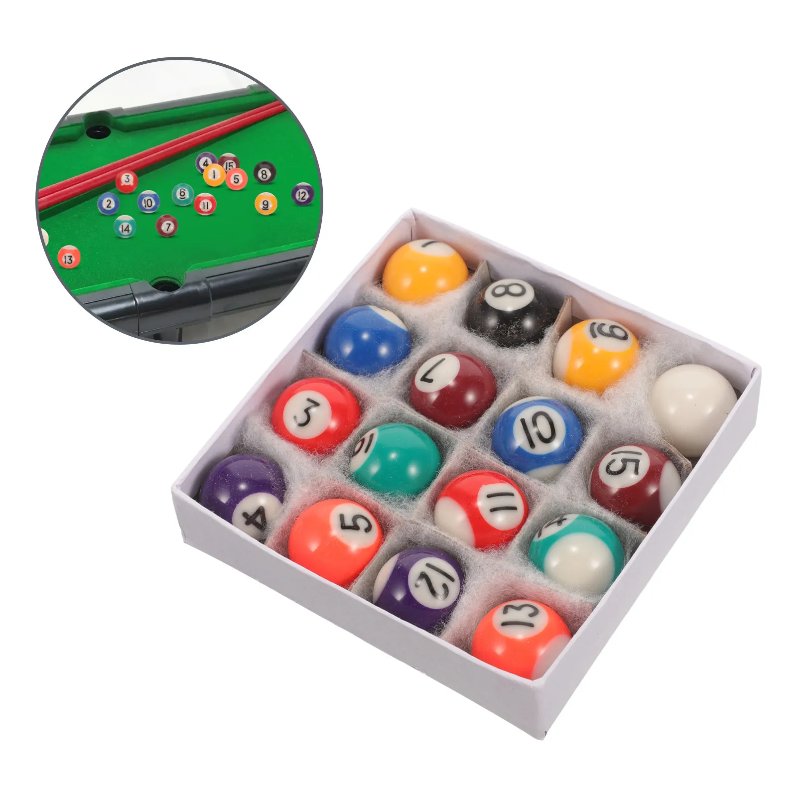 1Set Childrens Billiard Balls Set Mini Pool Balls Resin Material Easy ...