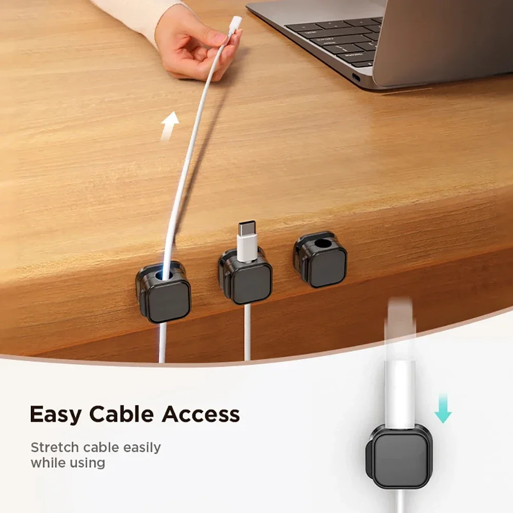 1/3/6PCS Magnetic Cable Clips Cable Smooth Adjustable Cord Holder Desk Management Wire Keeper Wire Organizer Holder cable organizer