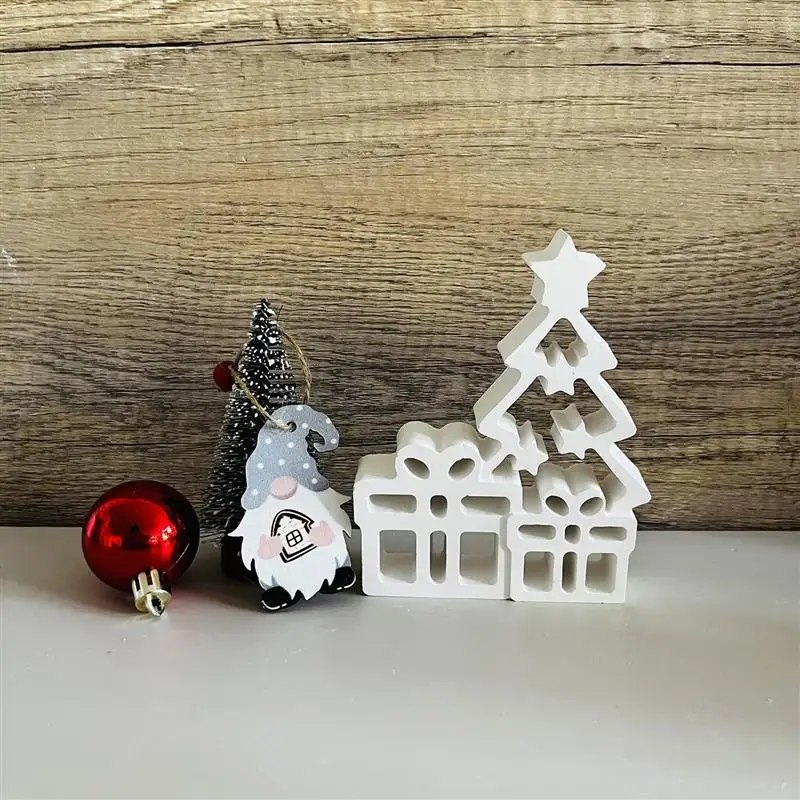 Christmas Series Plaster Silicone Mold DIY Snowman Christmas Tree Ornament Soap Resin Gypsum Mould Crafts Home Holiday Decor