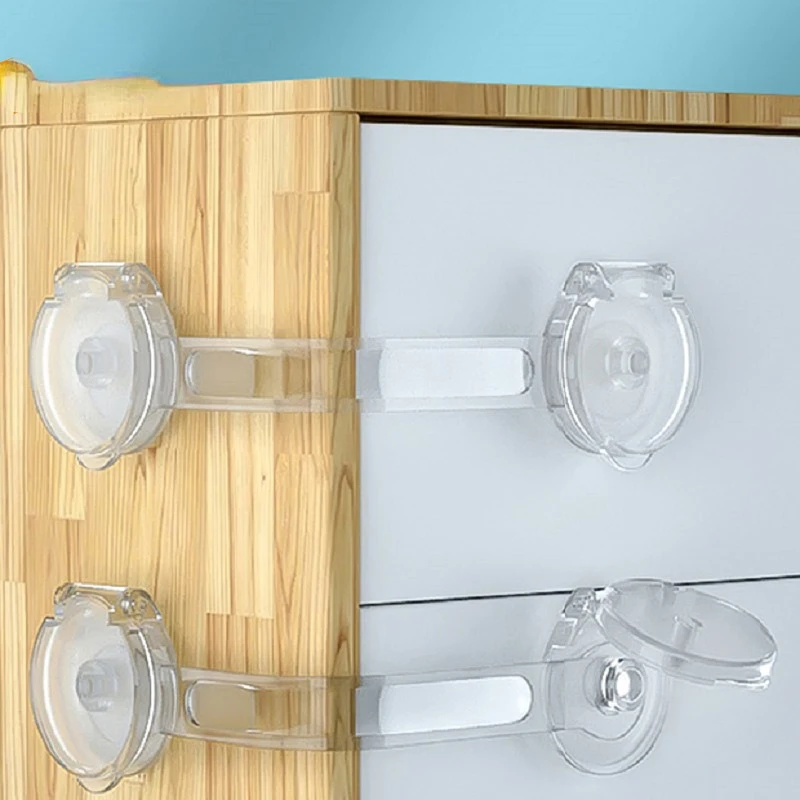10Pcs Baby Cabinet Locks Strap Drawer Lock Child Anti-opening Refrigerator Lock Home Baby Anti-pinch Safety Protection Buckle