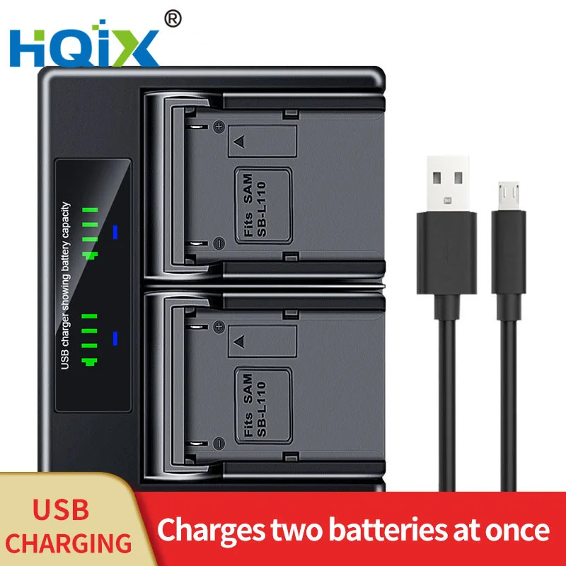 

HQIX for Samsung SC-L906 907 SCW80 SCW87 SCW97 VP-L500 L520 L530 L550 L610 L600 L650 L2000 Camera SB-L110 Dual Charger Battery