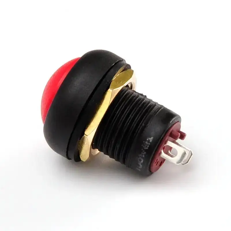 래칭 자동 잠금 IP67 방수 12mm 전기 금속 버튼 스위치 12mm