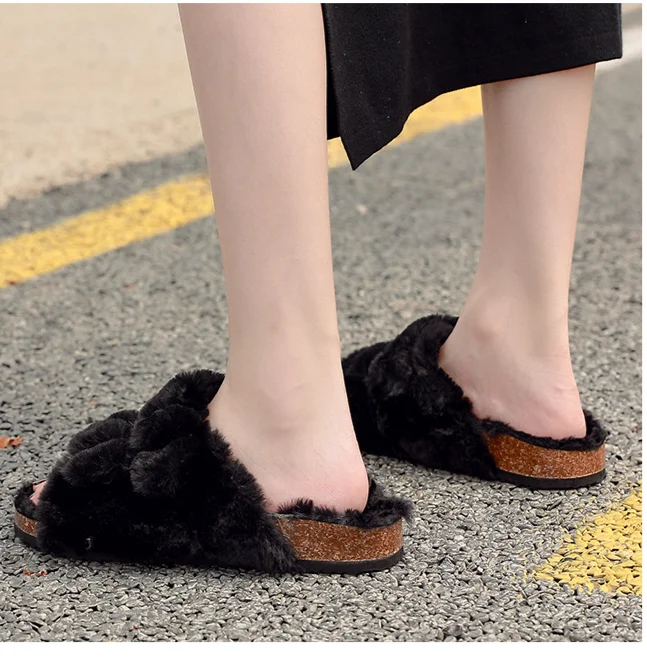 Scarpe da interno antiscivolo leggere per interni primavera autunno regolabili in pile da donna_voghion.com