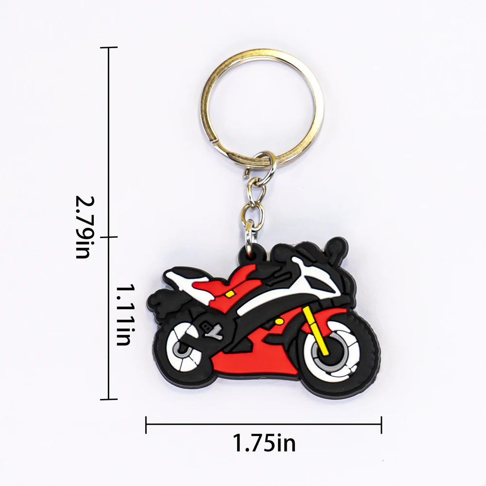 50PCS PVC Keychain Fashion Design Motorcycles Helmet Keyring Custom Key Chain Wholesale Car Key Accessories Car Decoration Gift