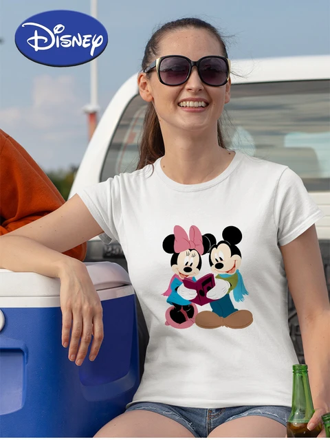 Camisetas de Mickey Mouse de para Mujer, Top de moda de verano, Ropa de calle brasileña, Tumblr, camiseta blanca Mujer, camiseta de pareja de Instagram _ - AliExpress