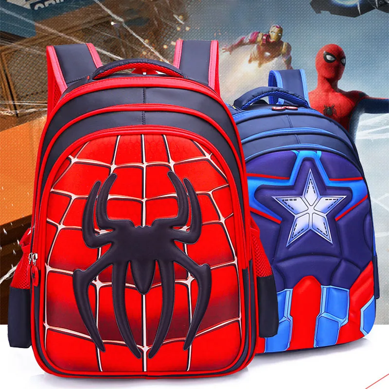 

Рюкзак с аниме-фигурками Человека-паука, школьный ранец Человек-паук, сумка на двойное плечо, строительный подарок для мальчика