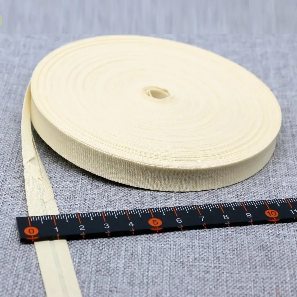 12mm Narrow Ironed Cotton Bias Binding Tape - Solid Color Sewing & Craft Ribbon