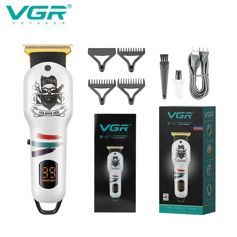 VGR Professional Hair Clipper Rechargeable Hair Trimmer For Men Shaver Hair Cutting Machine Barber Cut Machin Beard V-R971