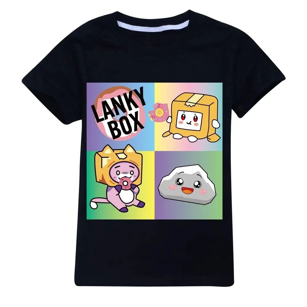 Boys T-shirt Cartoon Lanky Box Cute Print Short Sleeve Girls Clothes Summer Casual Fashion Funny Cotton Children Tops Kawaii Tee