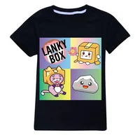 Boys T-shirt Cartoon Lanky Box Cute Print Short Sleeve Girls Clothes Summer Casual Fashion Funny Cotton Children Tops Kawaii Tee 1