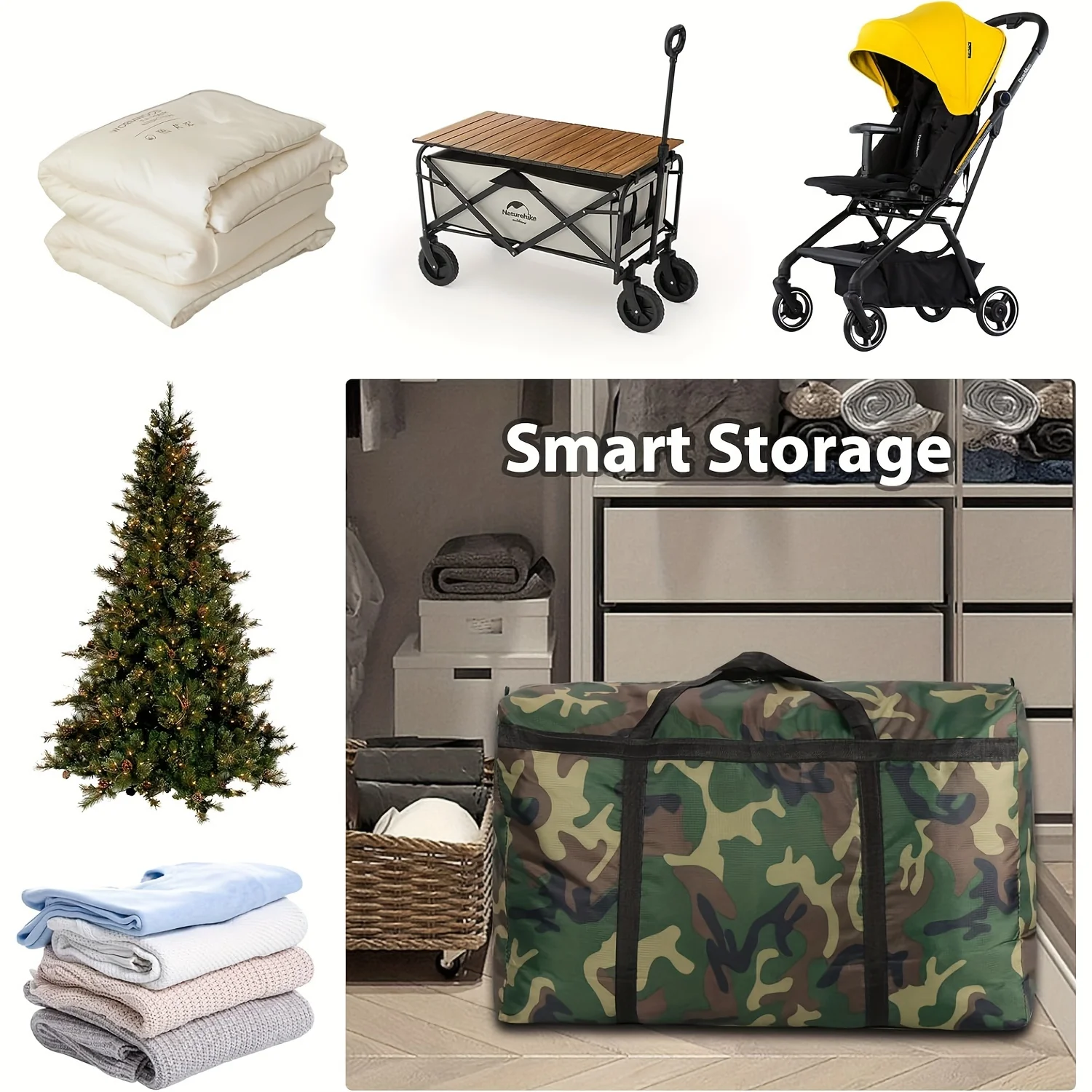 Extra Large 100L Camo Moving Bags - Heavy Duty, Waterproof Storage with Durable Handles & Double Zipper Closure 3
