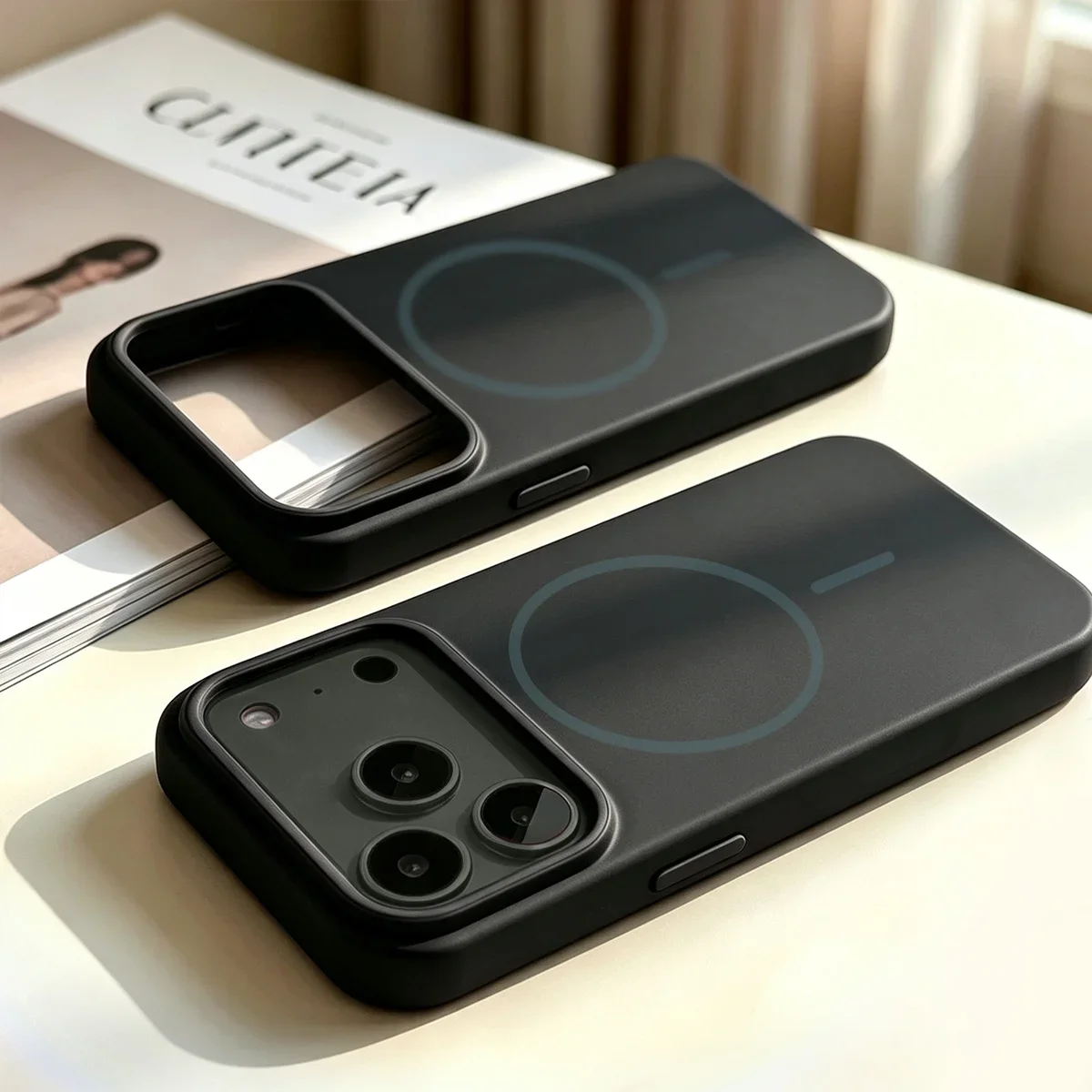 Sleek Liquid Silicone Magnetic Phone Case - Matte, Shockproof & Anti-Scratch Protection