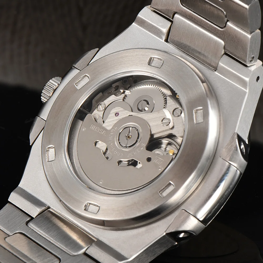 43.3mm Fashion Stainless Steel Watch Luxury Automatic Mechanical Silvery Men's  Watches Luminous Dial