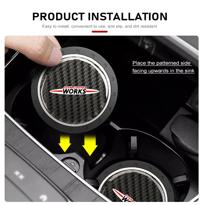 Universal Car Cup Holder Anti Slip Coaster Mat Interior Accessory For MINI Cooper Works R56 F56 R53 R60 Clubman JCW Countryman