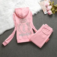 2025 Juicy Lovers marque mode printemps femmes costumes de sport rose bleu noir mince survêtements décontractés col à capuche vêtement de sport 6