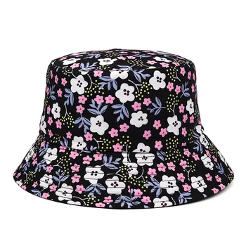 2022 New Summer Floral Bucket Hat Women Men Outdoor Foldable Bob Fisherman Hat Girls Gorros Panama Sun Hat 2