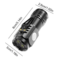 LED Strong Light Flashlight Rechargeable Multi functional for Long Range Portable Outdoor Home Mini Flashlight Cap Clip Light 5