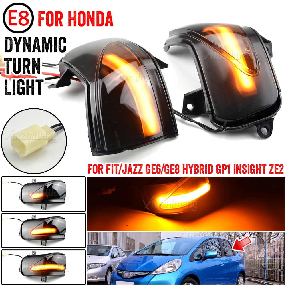 

A Pair Rearview Mirror Dynamic LED Indicator Lamps For FIT/JAZZ GE6/GE8 HYBRID GP1 Turn Signal Light For Insight ZE2 2013-2014