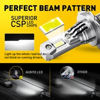 AUXITO 2Pcs Car H7 LED Headlight Bulb Mini Turbo LED High Low Beam 100W For Car Headlamp Auto Head Lamp H7 12V 6500K White - Image 4
