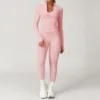 2/3/4PCS Yoga Set Gym Clothes Sportswear Seamless Yoga Suits For Women Fitness Long Sleeved Tracksuits Sports Bra Gym Leggings 2