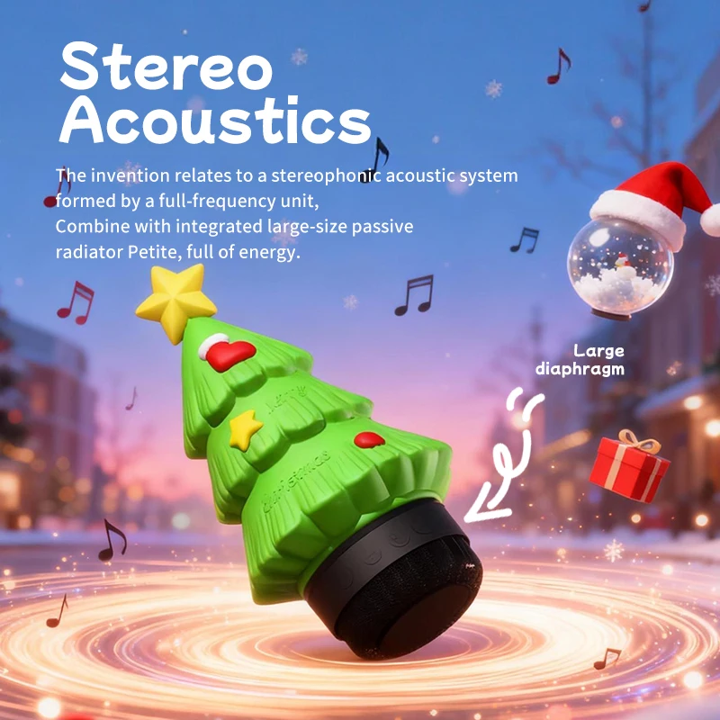 Mini Hifi Sound Bluetooth5.3 Speaker Wireless TWS Connection Stereo Soundbar Music Box Night Light Rechargeable Bluetooth Speake