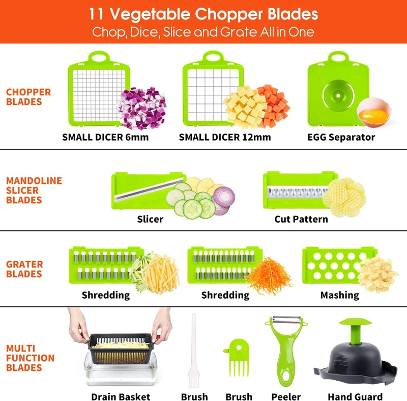 Fullstar Vegetable Chopper Dicer Mandoline Slicer 11 piece – Techmania54