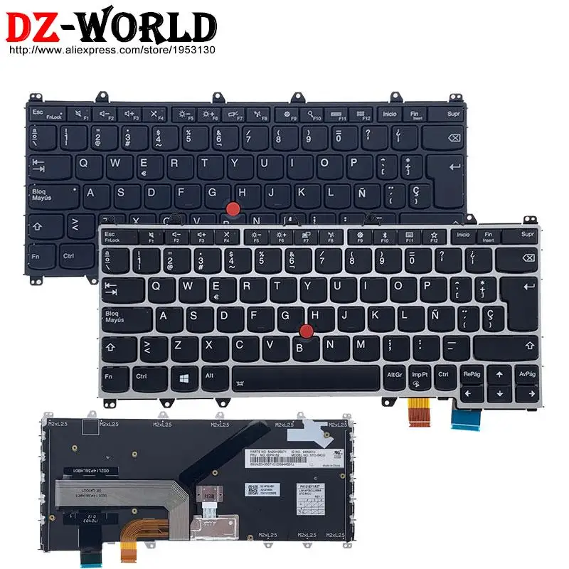 Клавиатура с испанской раскладкой для ноутбука Lenovo Thinkpad X380 S1 Yoga 260 370 3rd 4th 01AV726 01EN396 00PA134 01AV719 01EN389