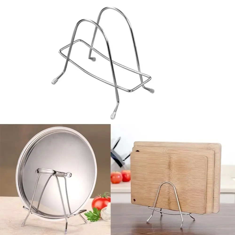 High quality cutting board rack Stainless Steel Chopping Cutting Board Storage Rack Stand household Kitchen Pot Lid Organizer 4