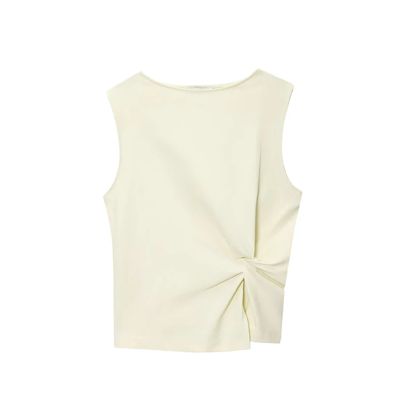 2025 Casual Chic Women Tank Top Boat Neck Sleeveless Short Tops New Fashion Spring Summer Versatile Commuter Top