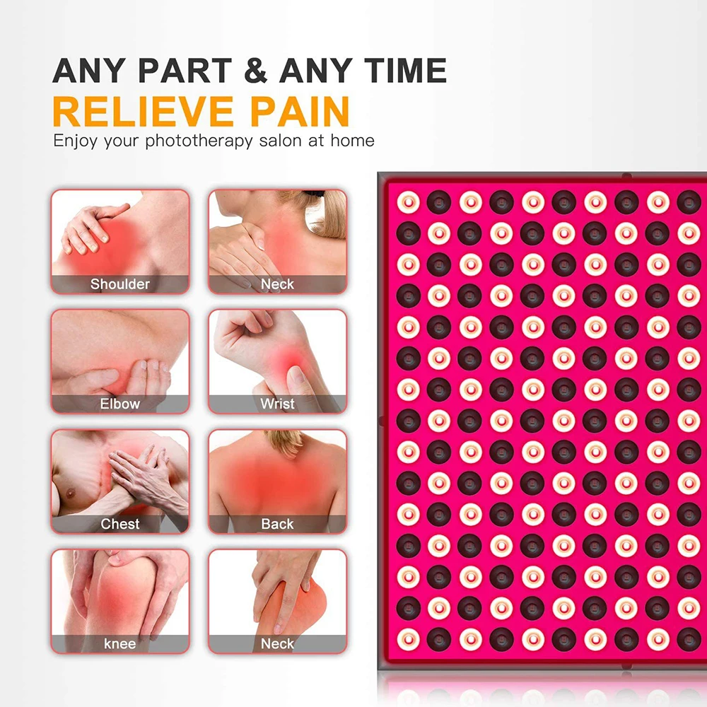 Health Care 45W Red LED Light Therapy Panel 660nm&Near-Infrared 850nm LED Light For Skin Beauty Body Pain Relief Red Grow Lamps